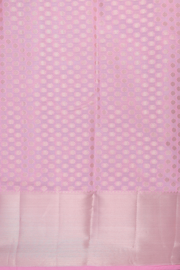 Kota Cotton Saree In Mint Blue With Chevron Design