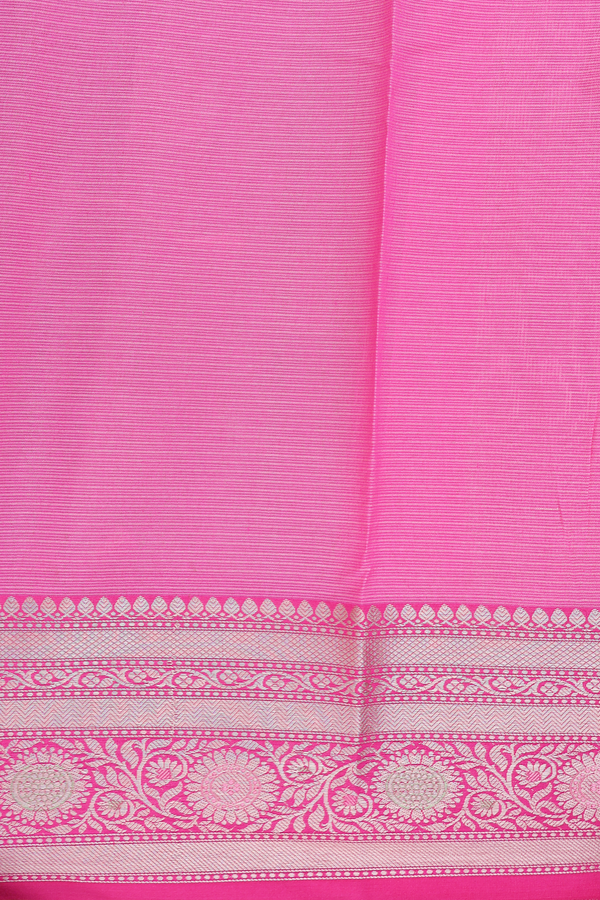 Kota Cotton Saree In Pastel Green With Zari Buttas