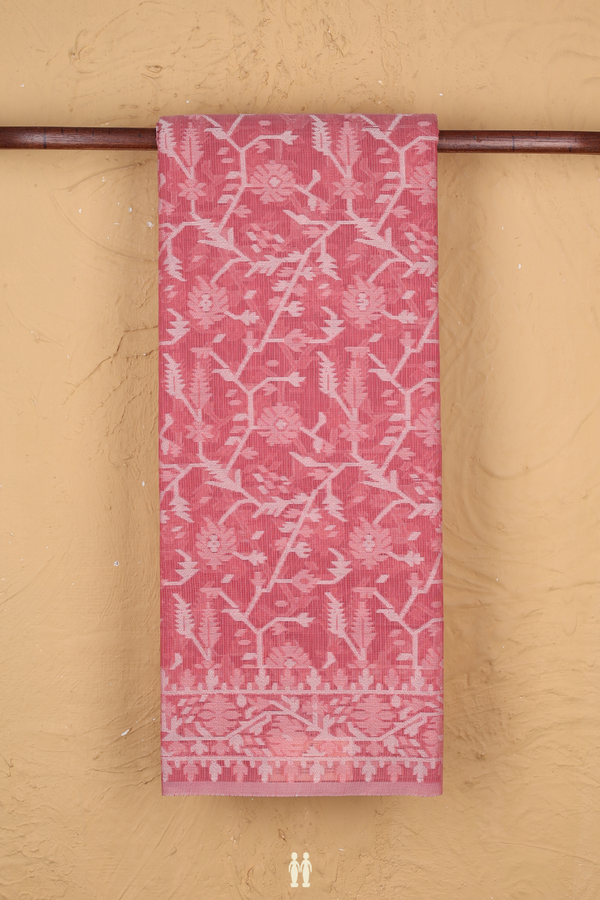 Kota Cotton Saree In Mulberry With Allover Design
