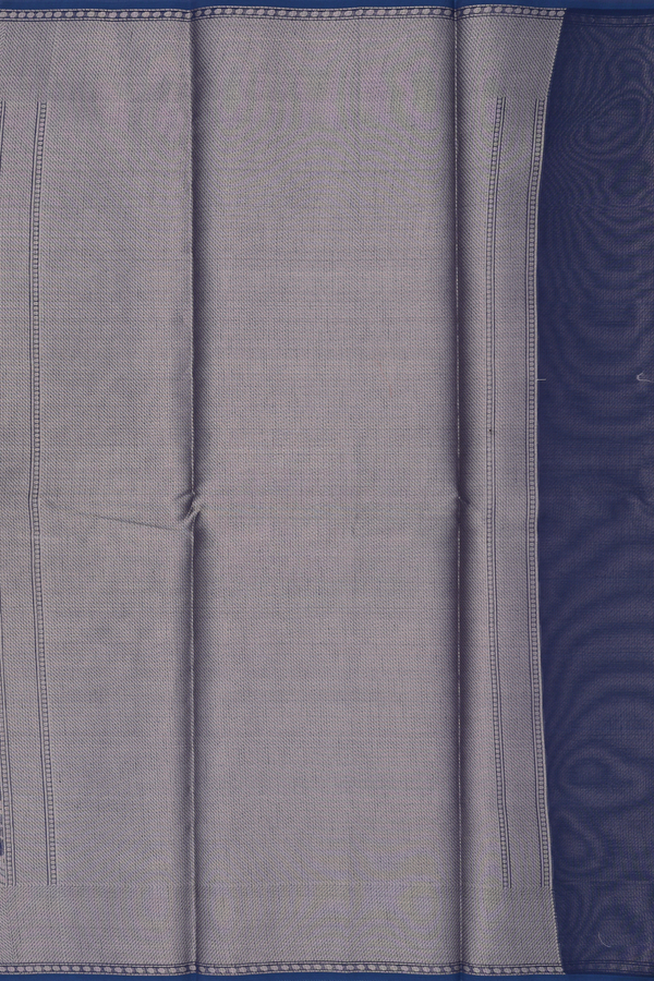 Kota Cotton Saree In Navy Blue With Floral Design