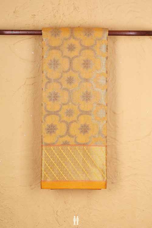 Kota Cotton Saree In Ochre Orange With Allover Design