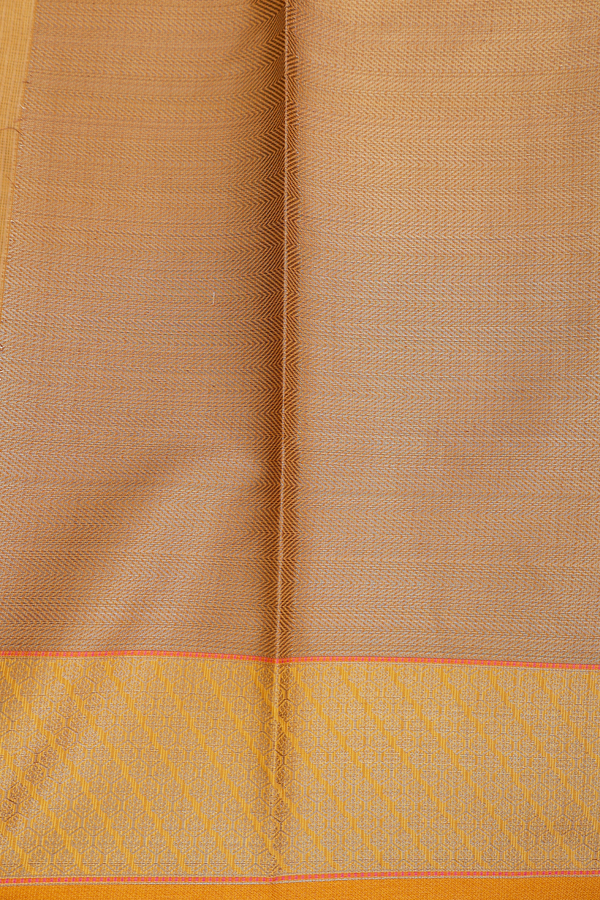 Kota Cotton Saree In Ochre Orange With Allover Design