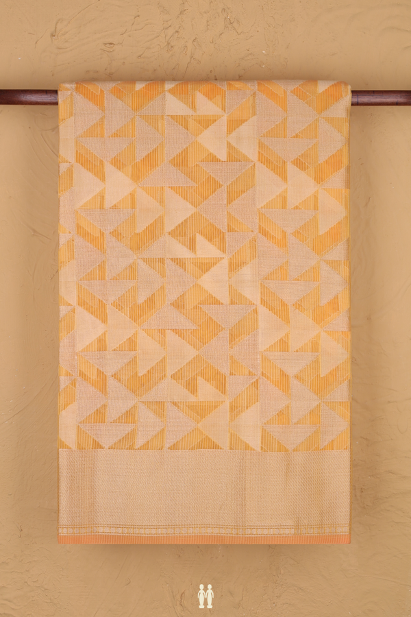 Kota Cotton Saree In Orange With Allover Design