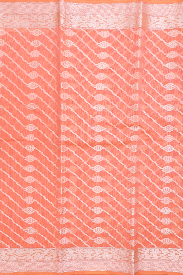 Kota Cotton Saree In Orange With Allover Design