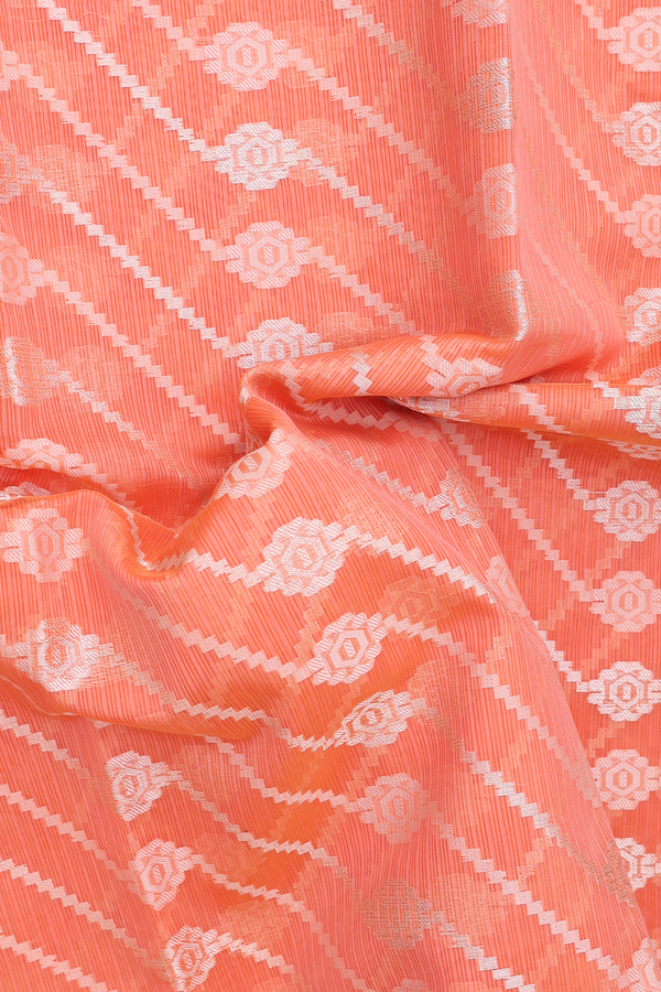 Kota Cotton Saree In Orange With Allover Design