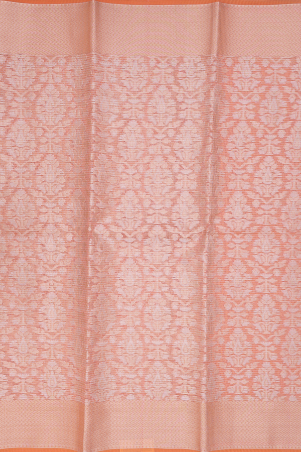 Kota Cotton Saree In Orange With Allover Design