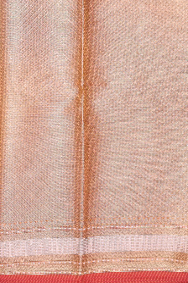 Kota Cotton Saree In Orange With Floral Buttas