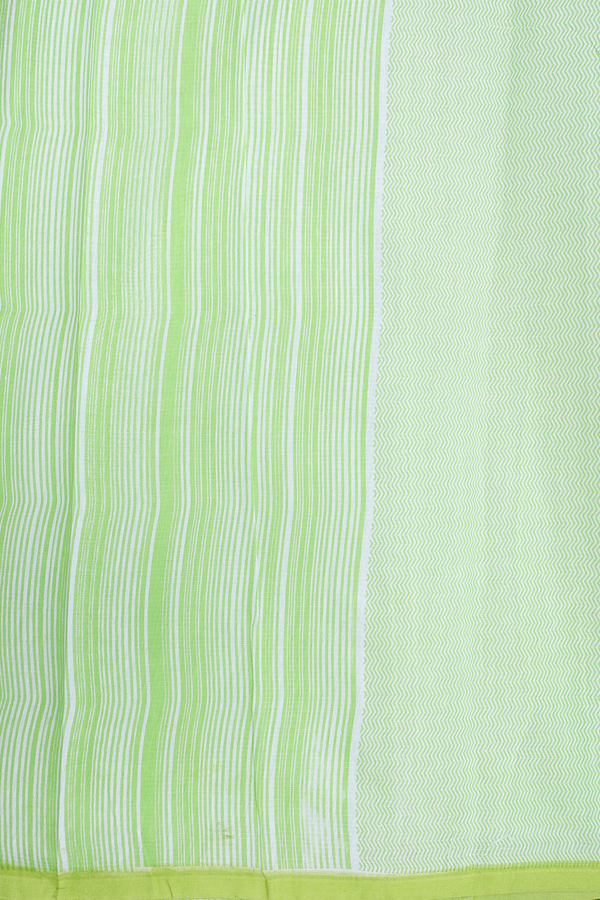 Kota Cotton Saree In Pale Green With Floral Buttas