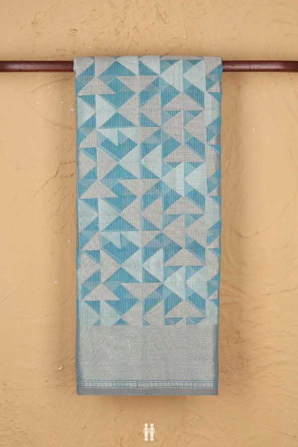 Kota Cotton Saree In Pastel Blue With Allover Design