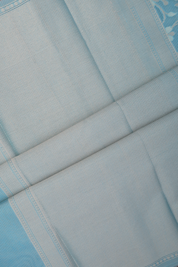 Kota Cotton Saree In Pastel Blue With Floral Design