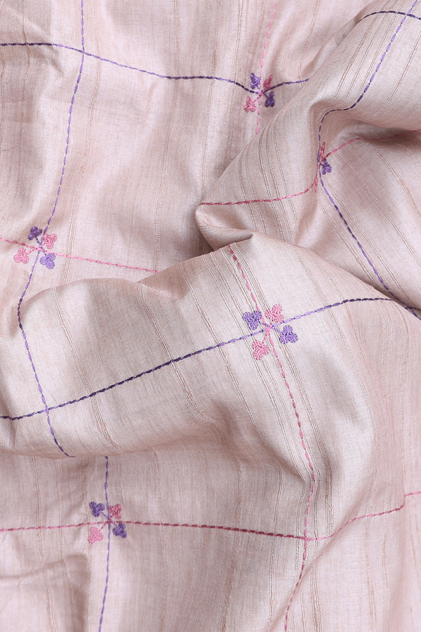 Kota Cotton Saree In Beige With Checks Design