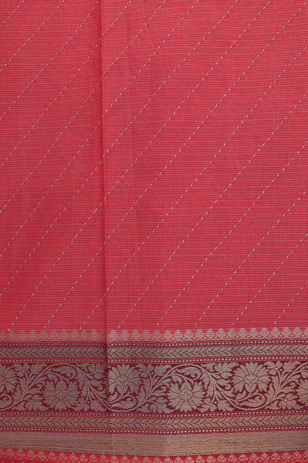 Kota Cotton Saree In Pastel Brown With Diagonal Design