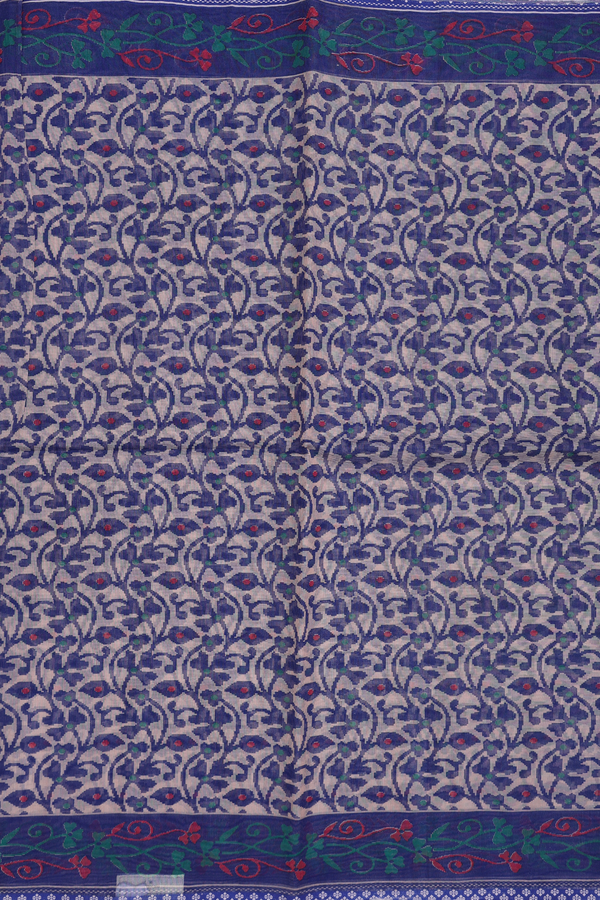 Kota Cotton Saree In Pastel Brown With Floral Design