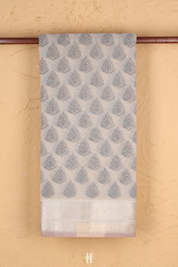 Kota Cotton Saree In Pastel Brown With Printed Design