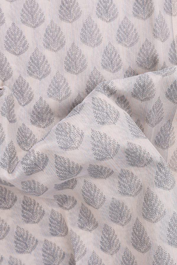 Kota Cotton Saree In Pastel Brown With Printed Design