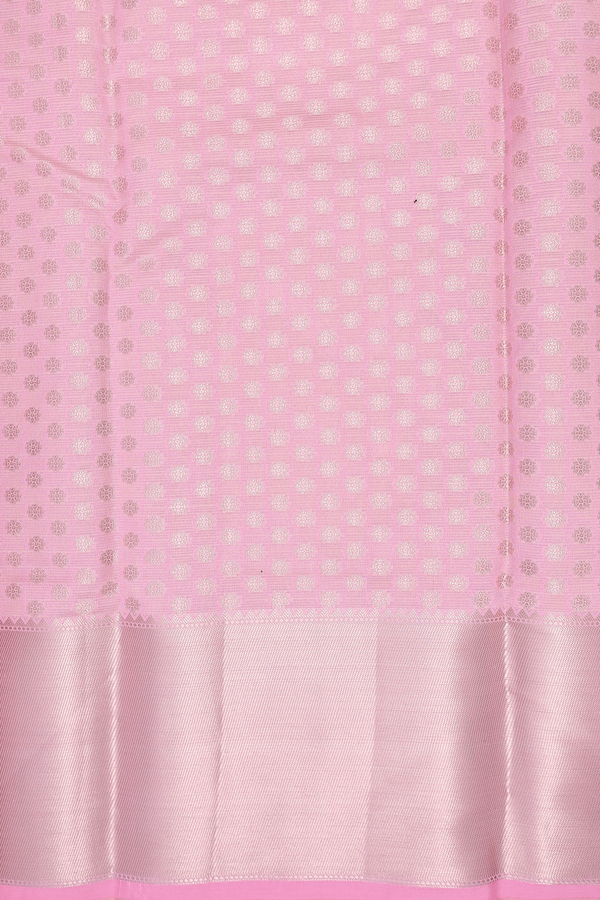 Kota Cotton Saree In Pastel Green With Chevron Design