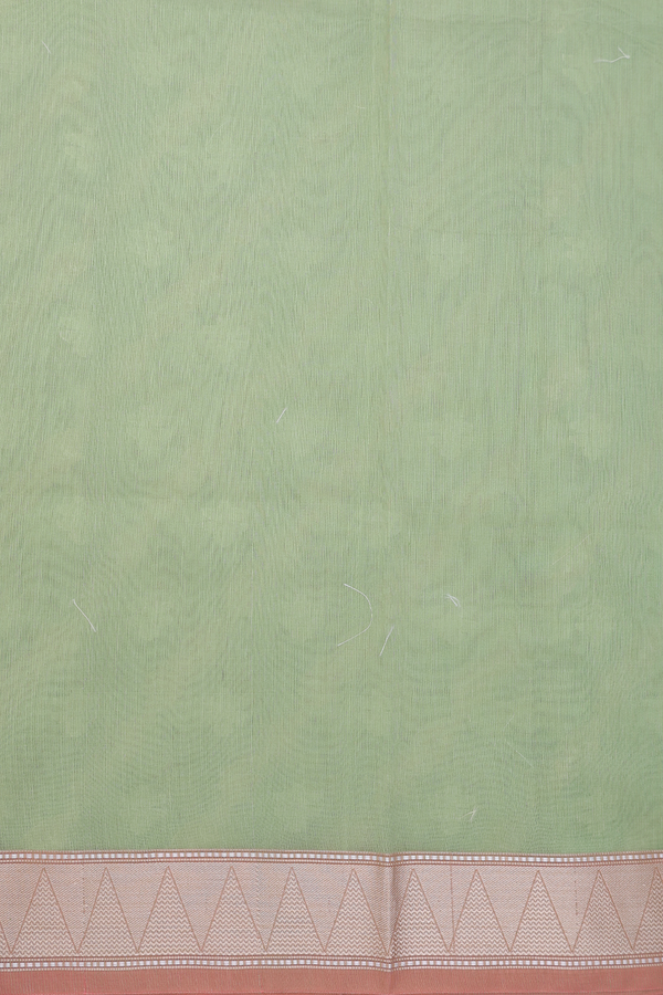 Kota Cotton Saree In Pastel Green With Diagonal Design