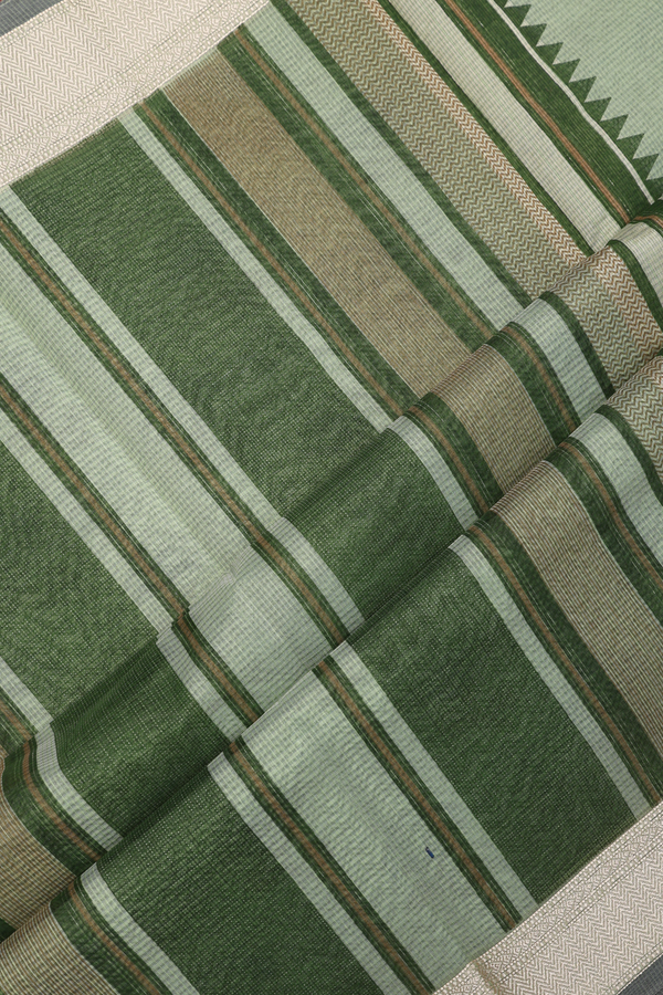 Kota Cotton Saree In Pastel Green With Floral Design