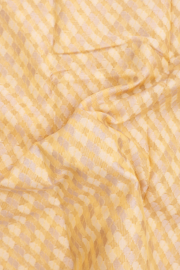 Kota Cotton Saree In Pastel Orange With Diagonal Design