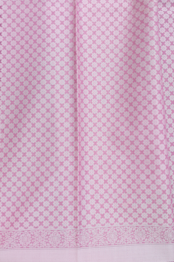 Kota Cotton Saree In Pastel Purple With Threadwork Buttas