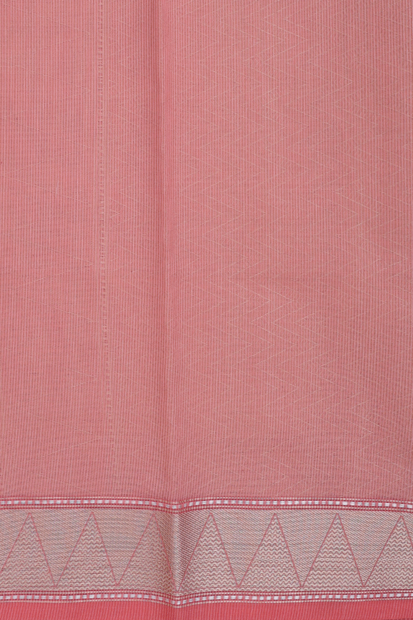 Kota Cotton Saree In Peach With Threadwork Buttas
