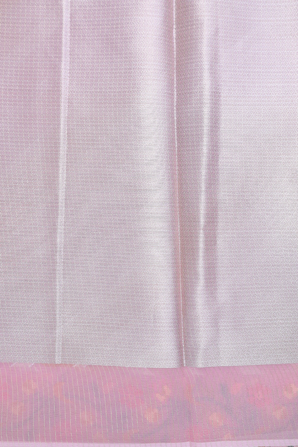 Kota Cotton Saree In Pink And Yellow With Diagonal Design