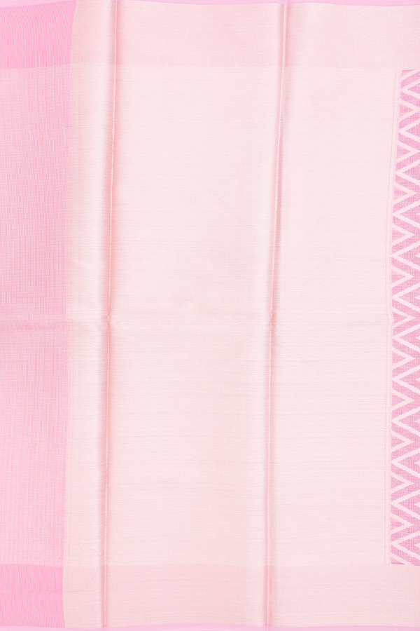 Kota Cotton Saree In Pink With Chevron Design