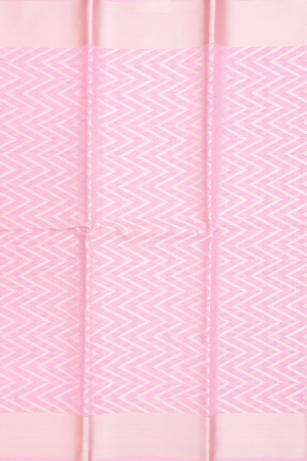 Kota Cotton Saree In Pink With Chevron Design