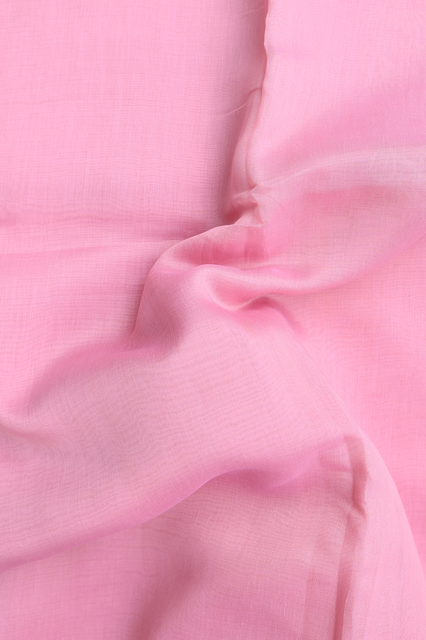 Kota Cotton Saree In Pink With Floral Border