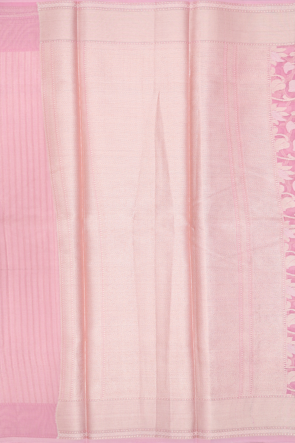 Kota Cotton Saree In Pink With Floral Design