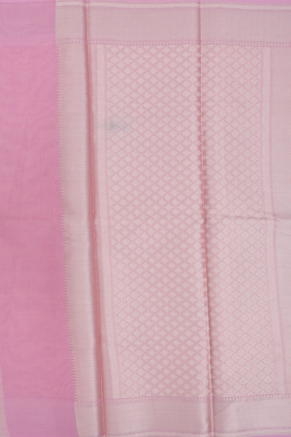Kota Cotton Saree In Pink With Floral Design