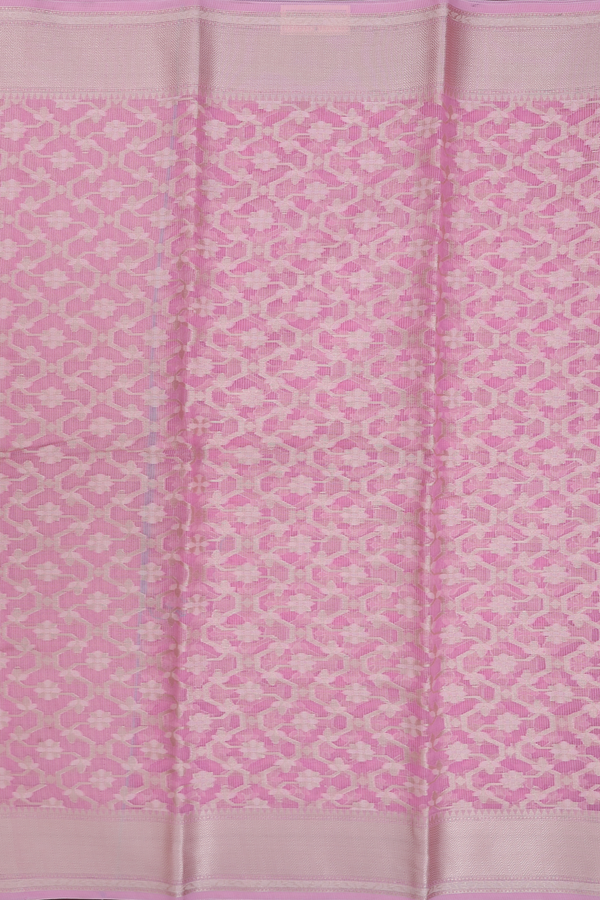 Kota Cotton Saree In Pink With Floral Design
