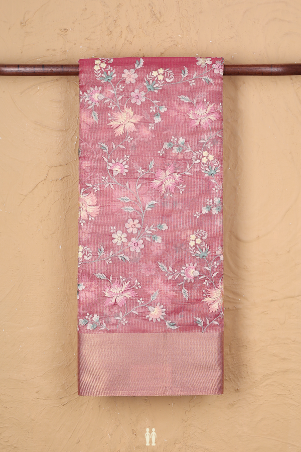 Kota Cotton Saree In Punch Pink With Embroidered Design