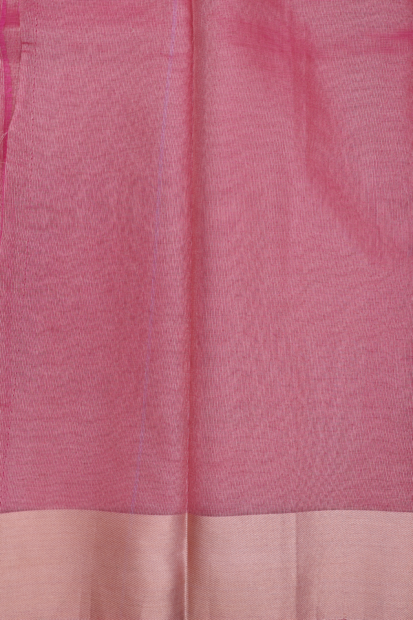 Kota Cotton Saree In Punch Pink With Embroidered Design