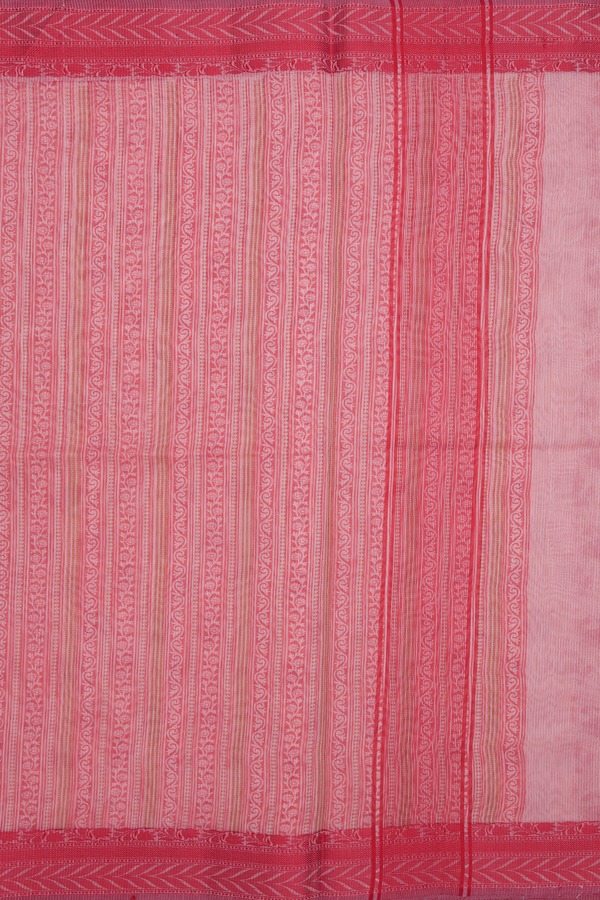 Kota Cotton Saree In Pink With Floral Printed Design