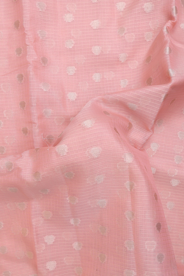 Kota Cotton Saree In Pink With Zari Buttas