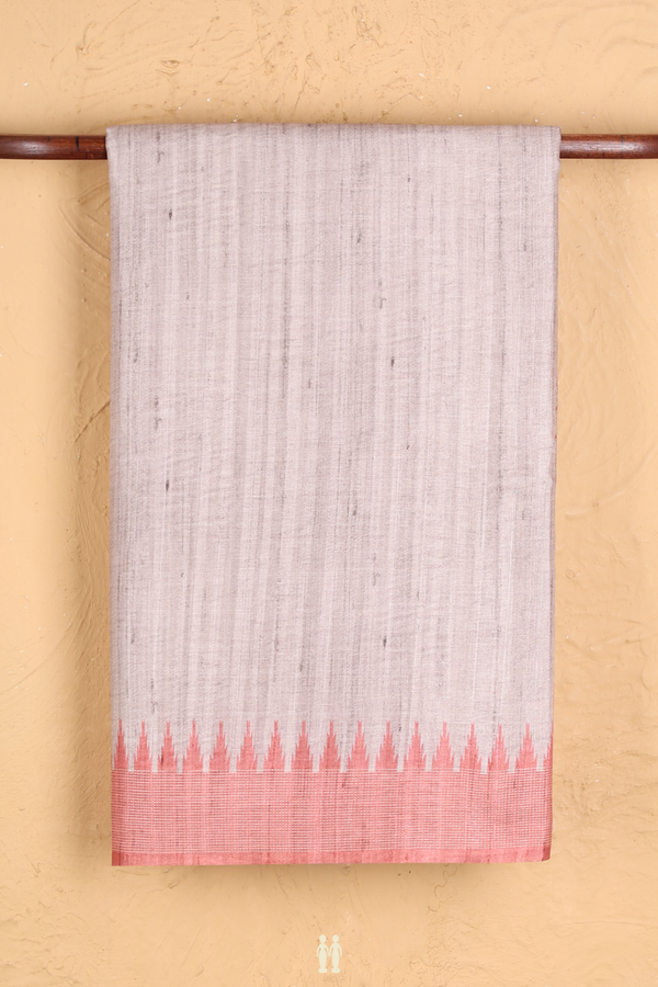 Kota Cotton Saree In Plain Beige With Contrast Border