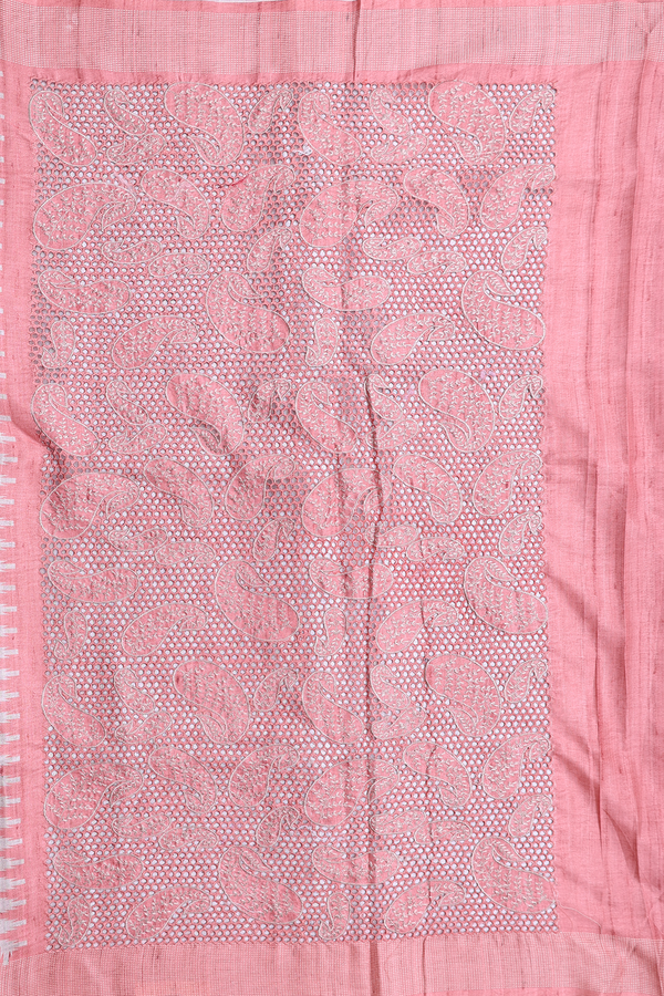 Kota Cotton Saree In Plain Beige With Contrast Border