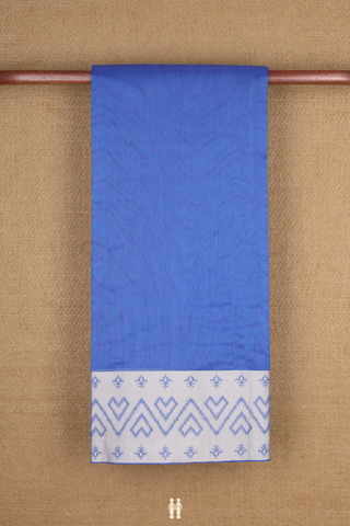 Kota Cotton Saree In Plain Royal Blue With Contrast Border