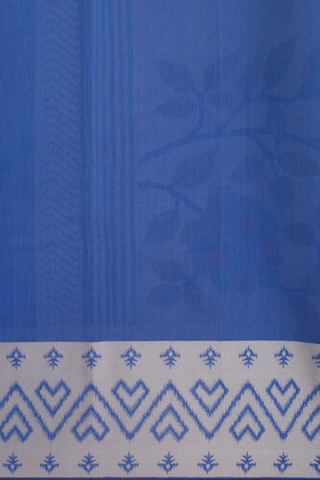 Kota Cotton Saree In Plain Royal Blue With Contrast Border