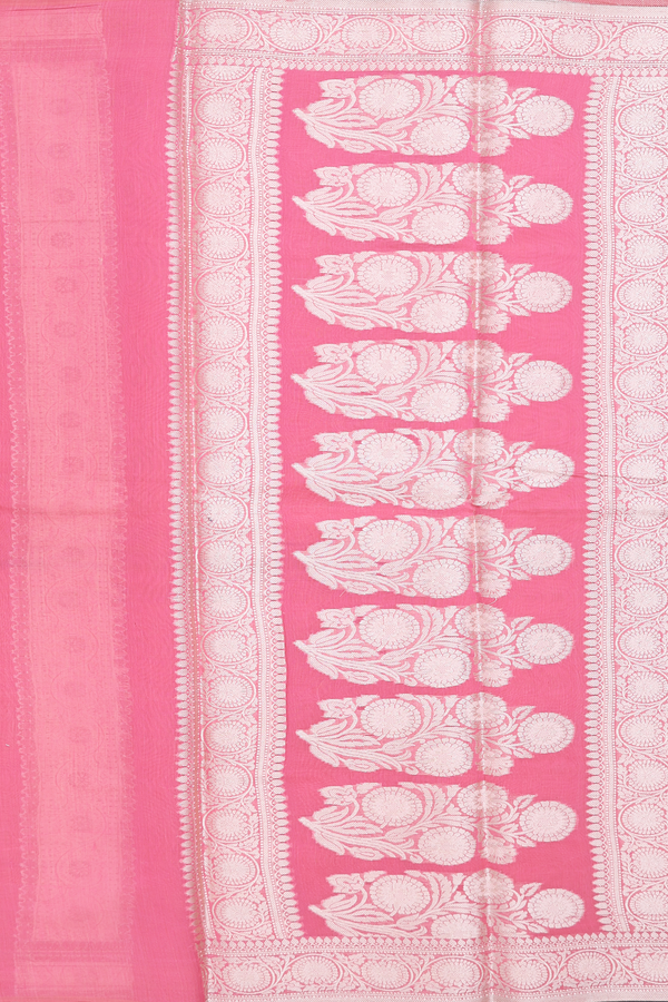 Kota Cotton Saree In Punch Pink With Allover Design
