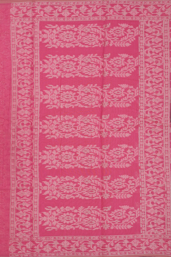 Kota Cotton Saree In Punch Pink With Allover Design