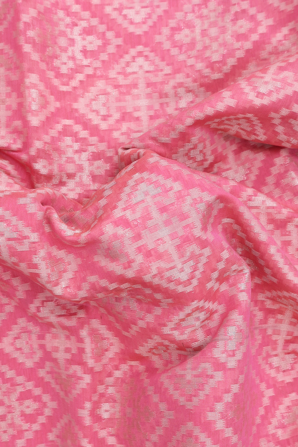 Kota Cotton Saree In Punch Pink With Allover Design