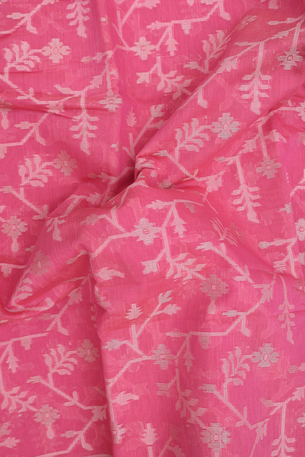 Kota Cotton Saree In Punch Pink With Allover Design