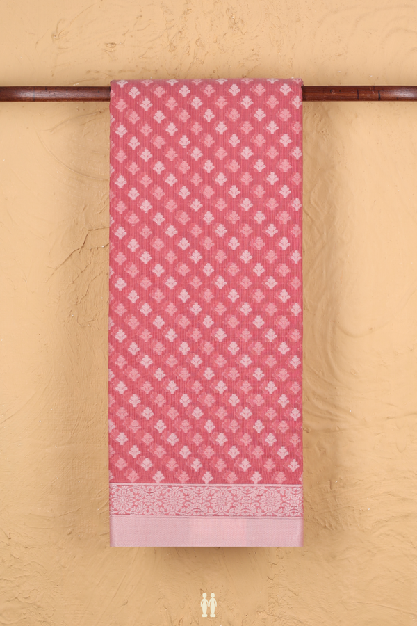Kota Cotton Saree In Punch Pink With Threadwork Buttas