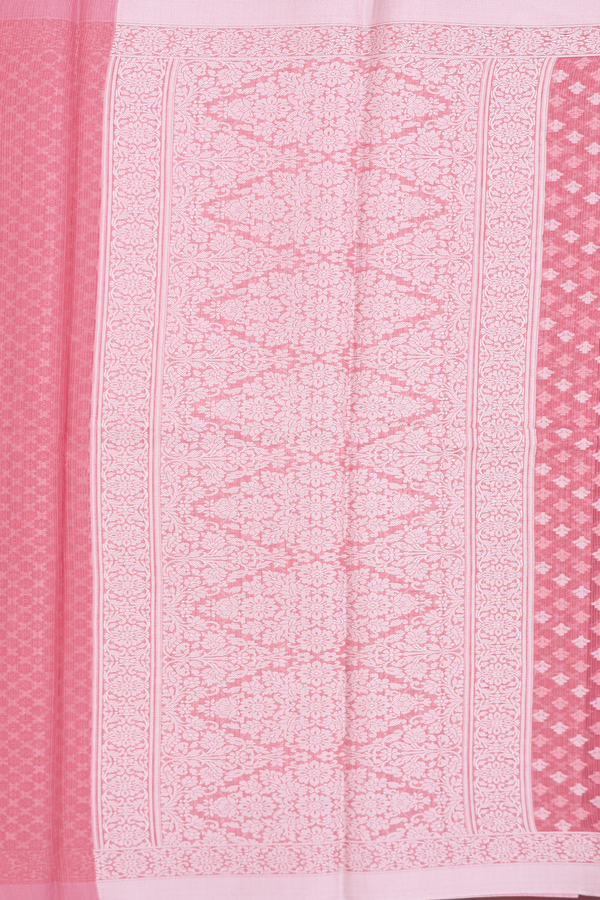 Kota Cotton Saree In Punch Pink With Threadwork Buttas