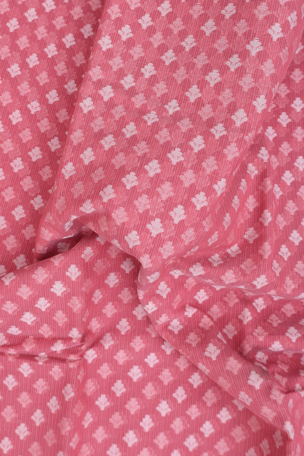 Kota Cotton Saree In Punch Pink With Threadwork Buttas
