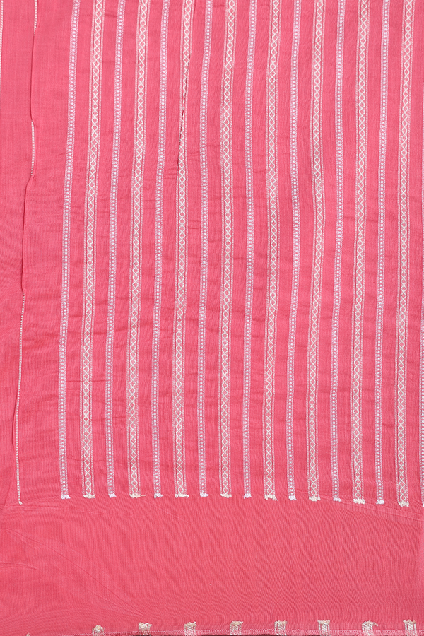 Kota Cotton Saree In Punch Pink With Zari Buttis
