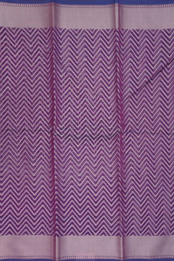 Kota Cotton Saree In Purple With Chevron Design