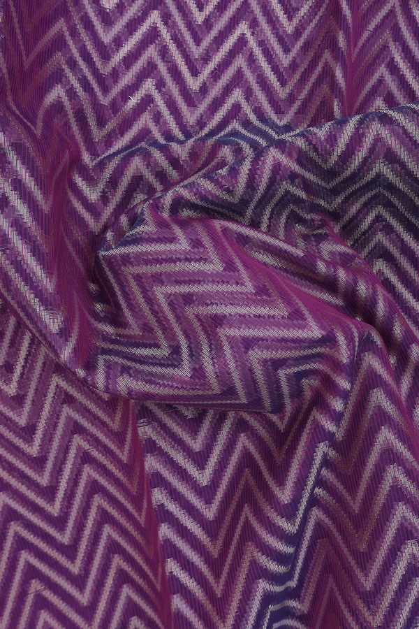 Kota Cotton Saree In Purple With Chevron Design